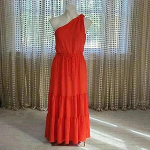 NWT Max Studio Papaya Ruffle Maxi Dress